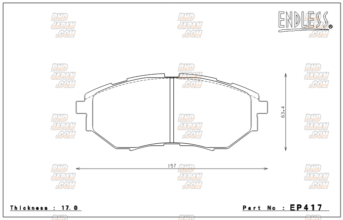 Endless Brake Pads Full Set Type Super Street M-Sports SSM Plus